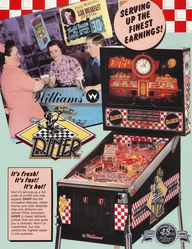 1990 Williams Diner Pinball Machine Maintenance Tune Up Kit