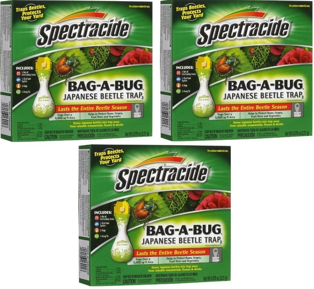 3 Pack Spectracide Bag A Bug Japanese Beetle Trap 16901