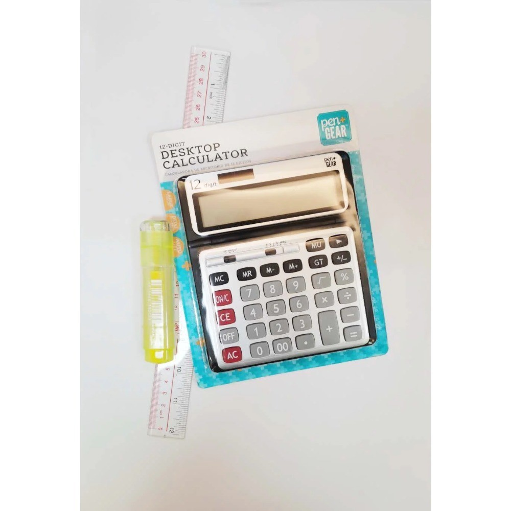 12 Digit Large Display Desktop Calculator for Office Elementary Middle School