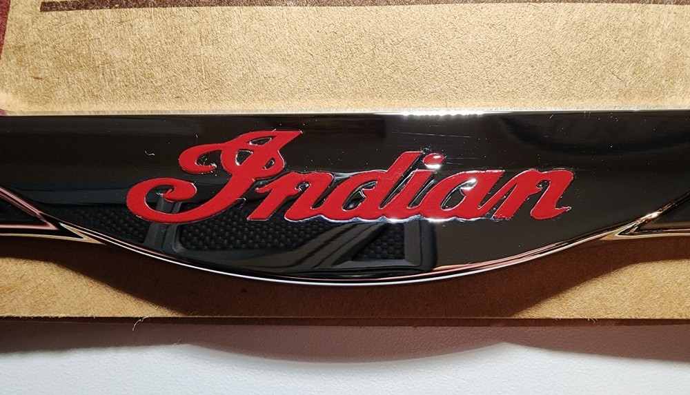 Indian Motorcycle License Plate Frame Script Decal, Sticker, Emblem