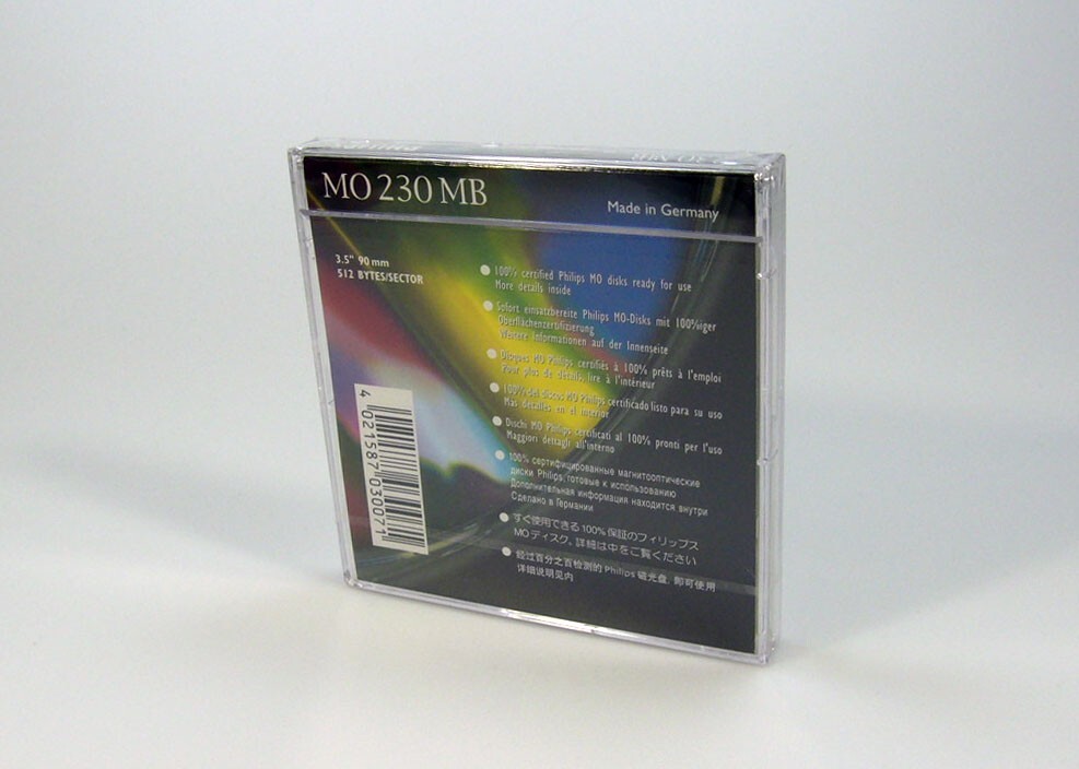1x Unopened Philips 3.5inch 230MB Rewritable MO Disk / unformatting
