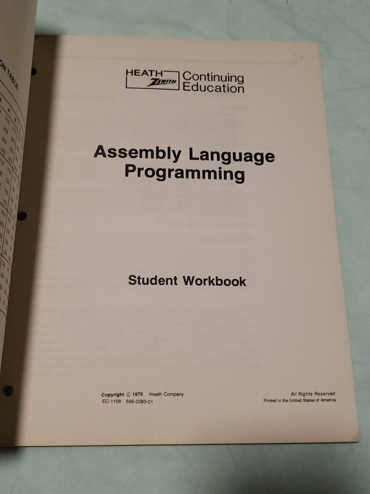 Rare 1979 Heathkit Continuing Education: Assembly Language Programming Workbook