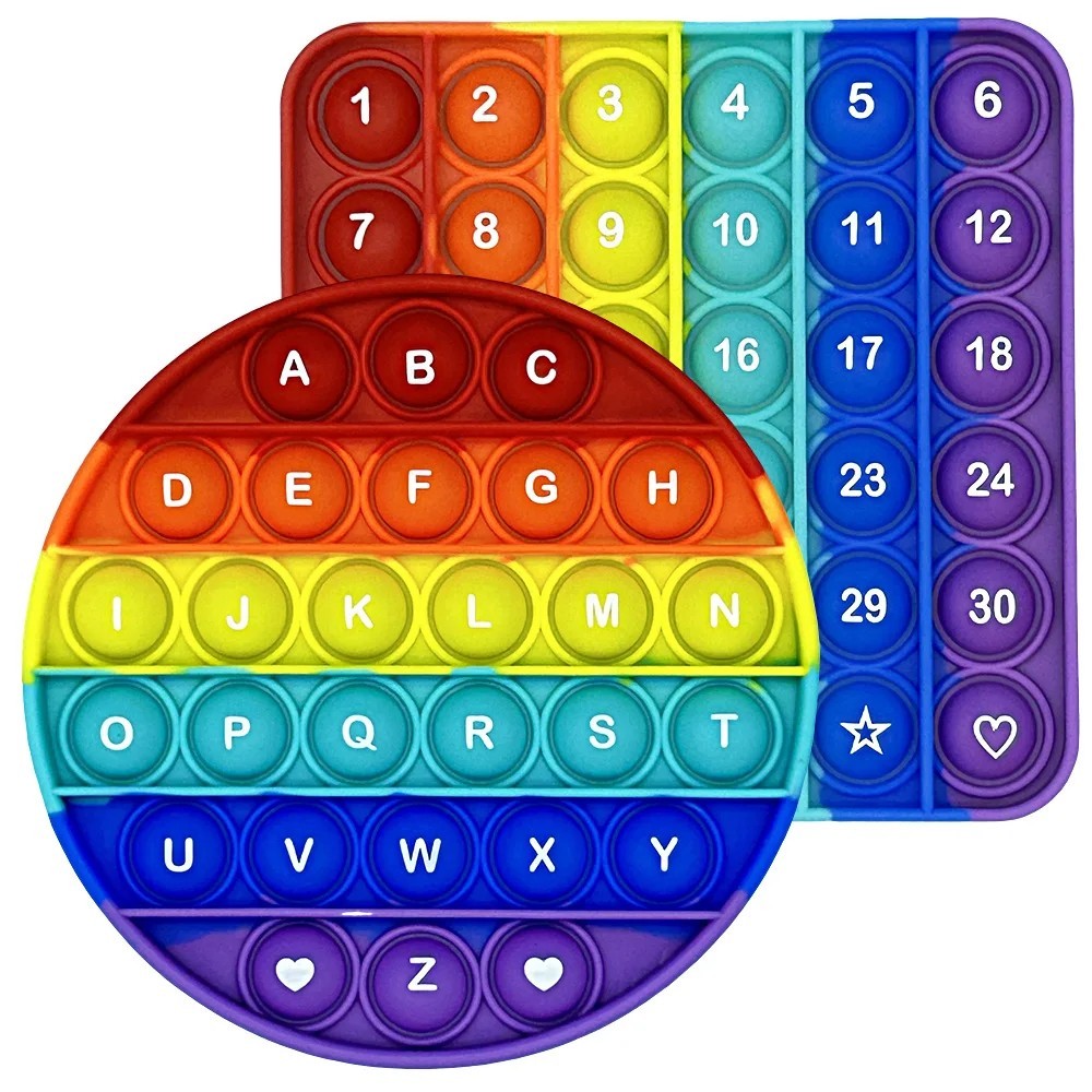 Push Pop It Bubble Silicone Alphabet Math Learning Stress Relief Game