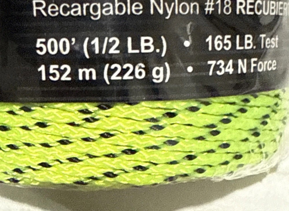 Stringliner, 500 Feet Bonded Braided Nylon Mason Line, Blk/ Fluorescent