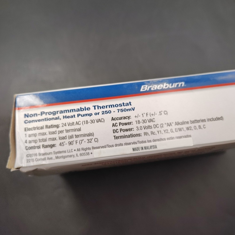 Braeburn 1220 Non-Programmable Thermostat SEE PHOTOS NEW