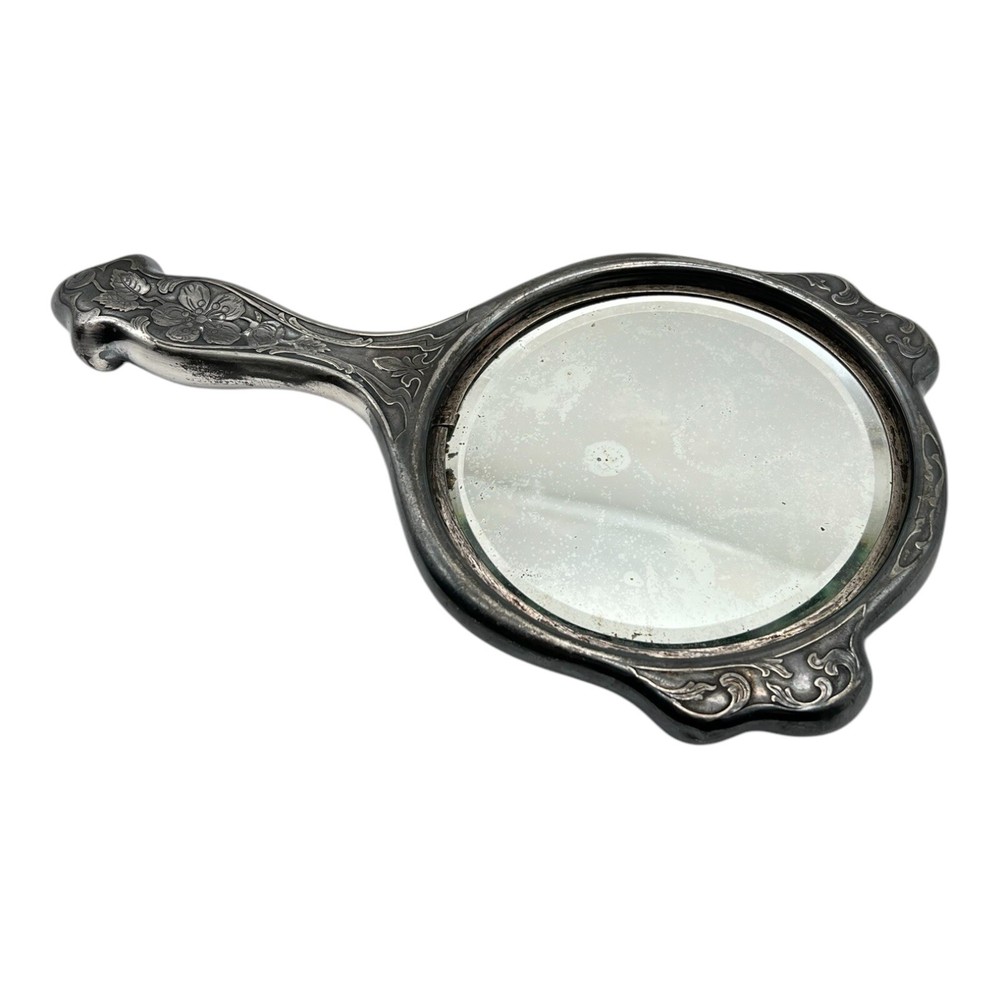 Antique Silver Plated Vintage Hand Mirror
