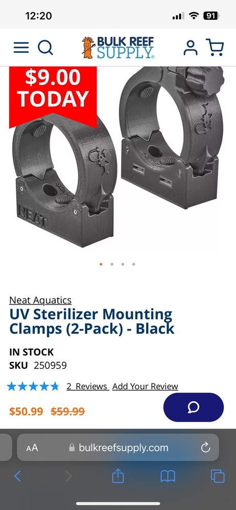 Pentair UV Sterilizer & Mounting Clamps