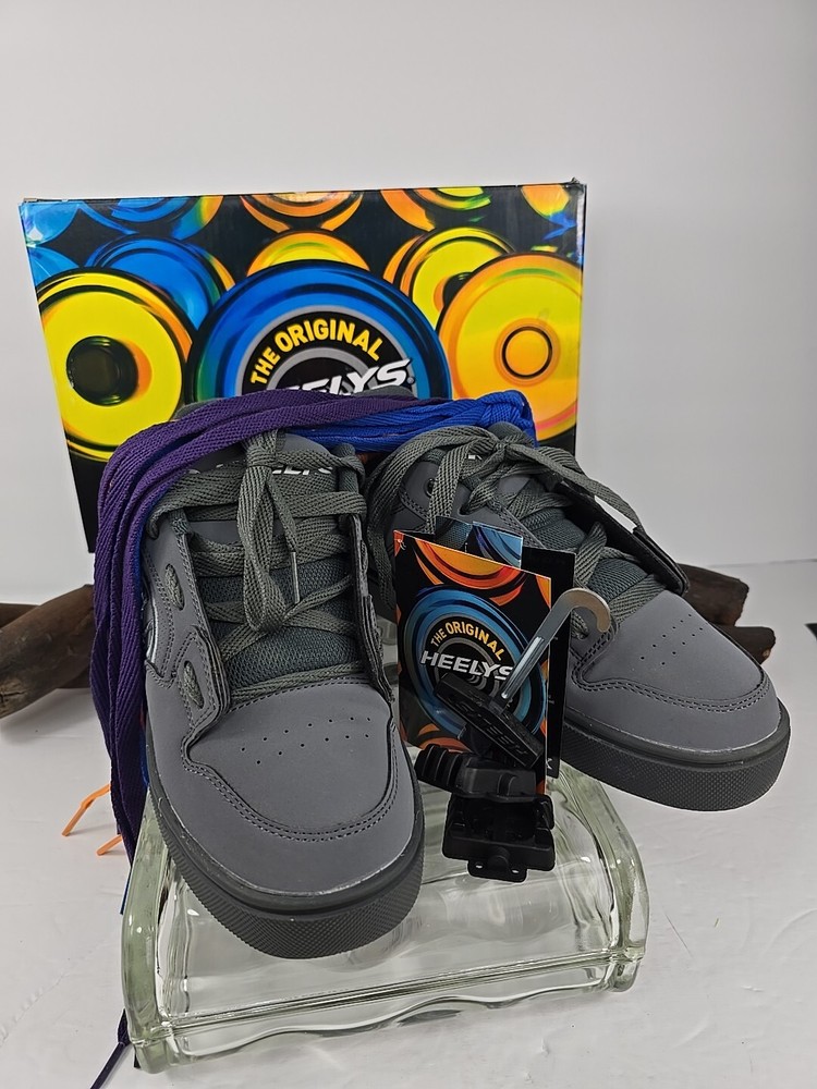 Heelys Motion plus Triple Charcoal Shoe Strings X 4 Tools Heel Cap Box New