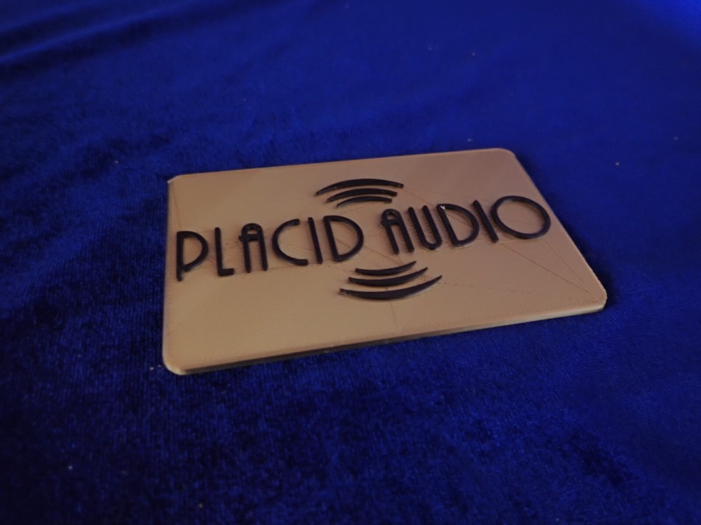 small PLACID AUDIO Microphone Stand Flag Call Letters 3D printed