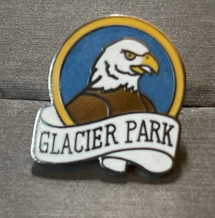 Glacier Park Ski Resort Enameled Pin With Eagle