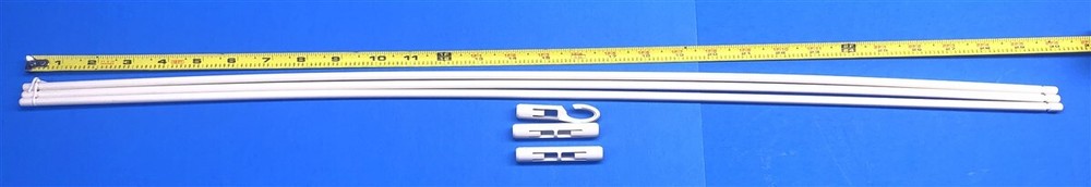 90" Fish Tape Bendable Plastic Cable Puller 3 30" Poles with Hook