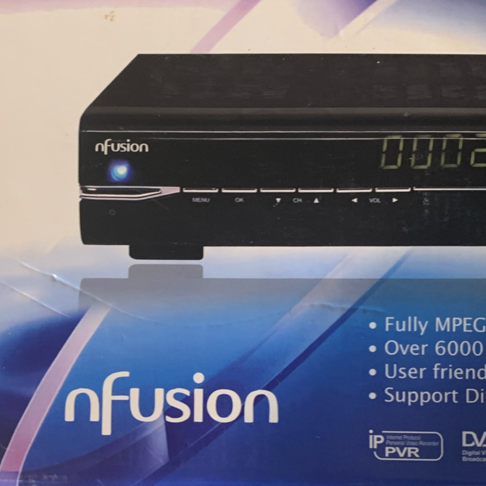 Nfusion Phoenix Digital/Analog FTA Satellite Receiver, IPVR, USB, 576i, Black