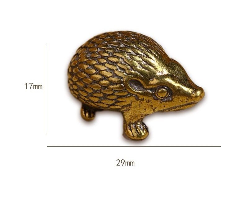 Brass Hedgehog Pen Rest Calligraphy Paperweight Solid Copper Desktop Ornament