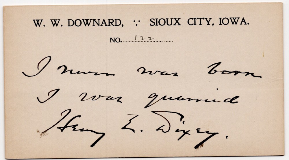 Henry E. Dixey- Signed Vintage Card