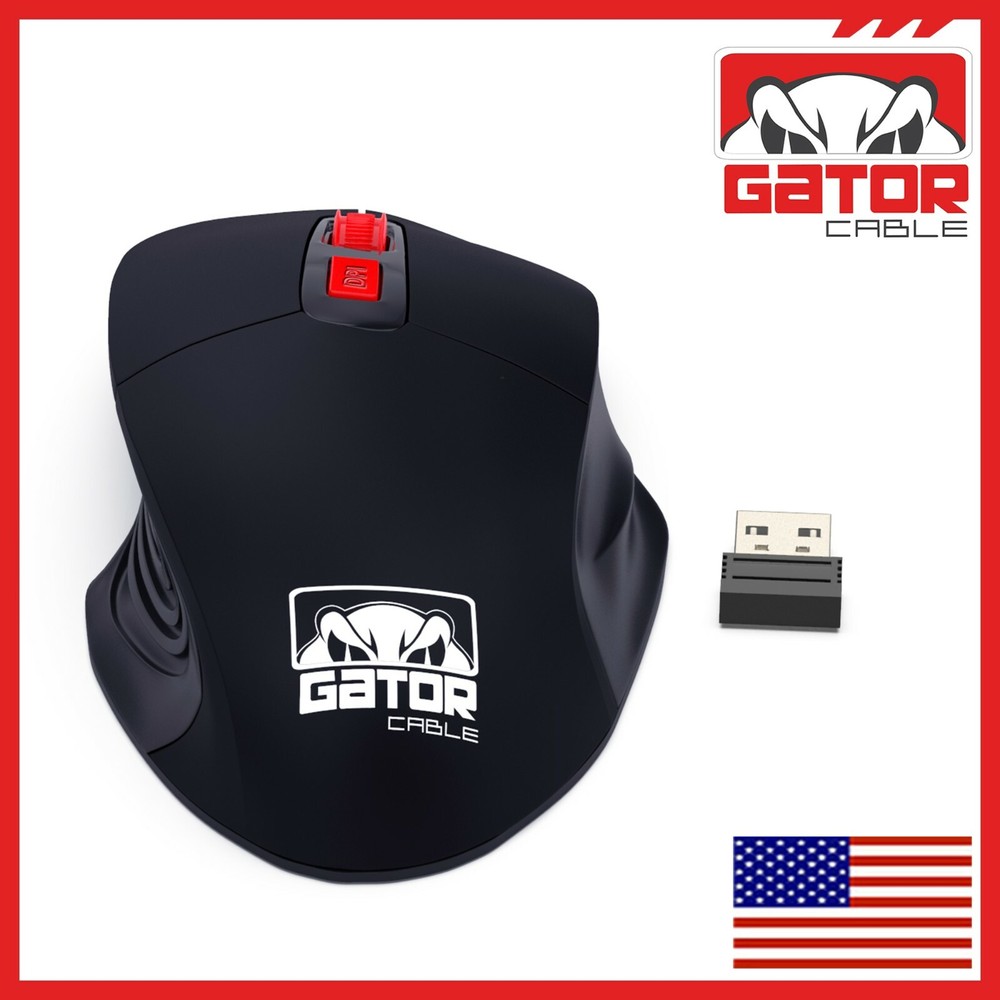 Wireless Optical Mouse Ergonomic USB Receiver 2.4GHz for Laptop PC Computer Mac