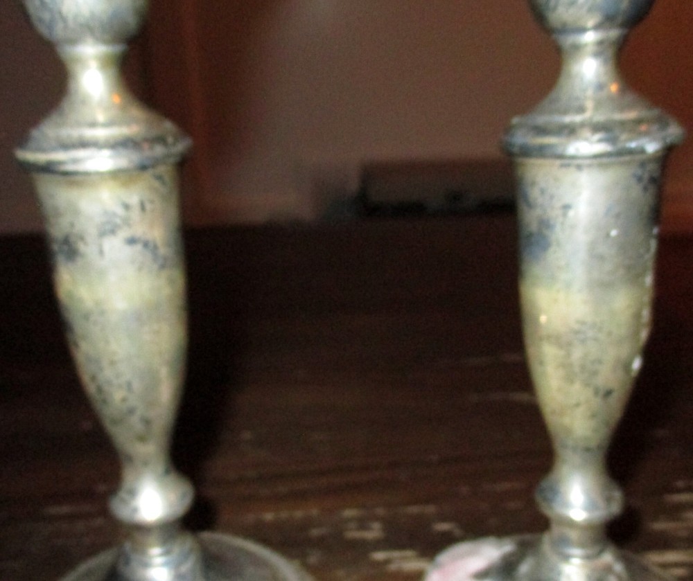 (2) Empire Sterling Weighted Candle Holder pair
