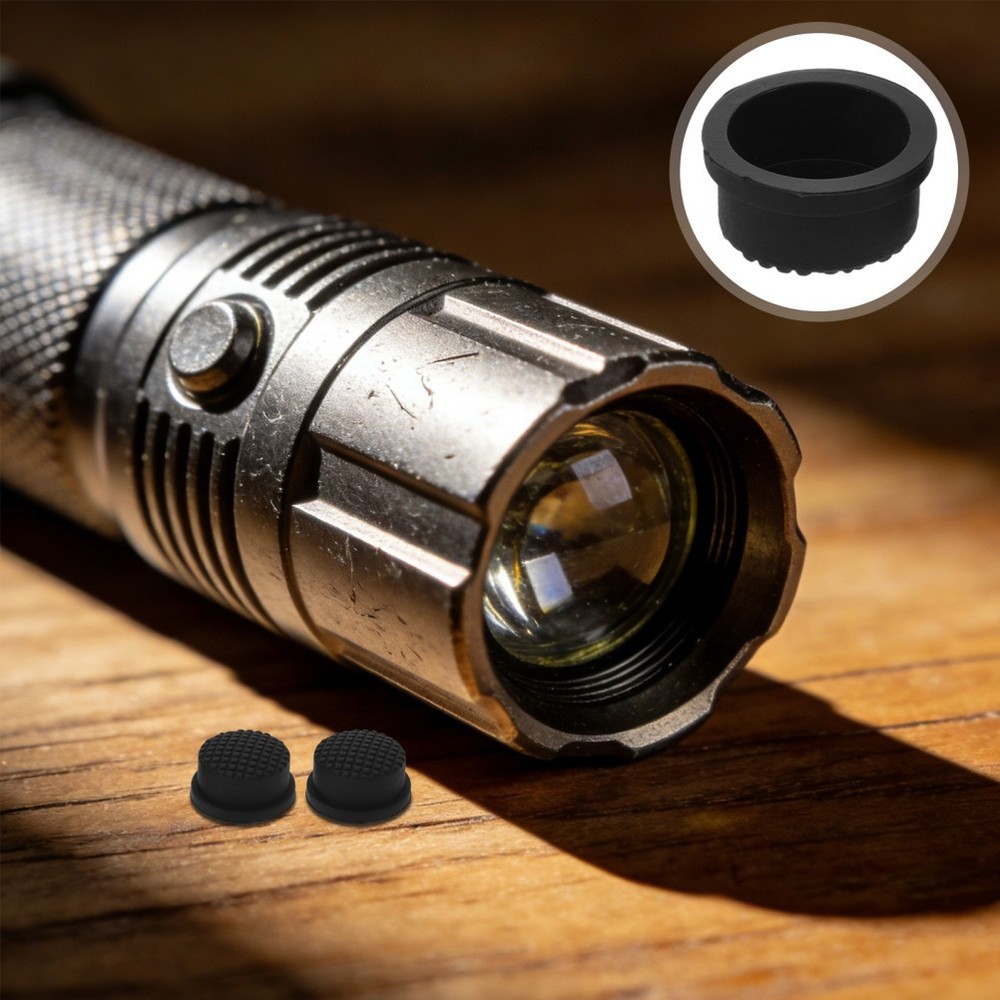 2 PCS Waterproof Rechargeable Flashlight Push Button Switch Boot Cap Electric