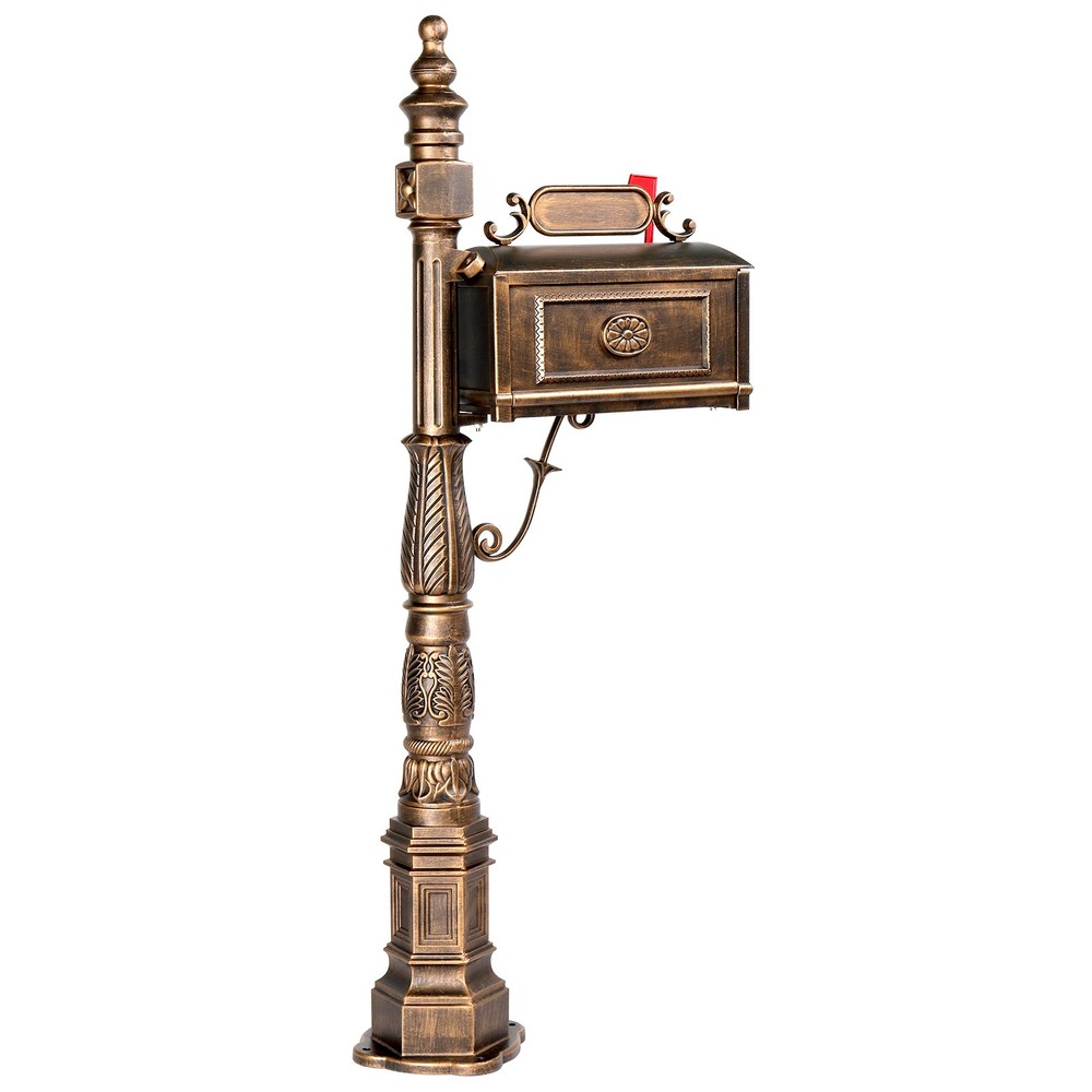 Decorative Post Mailbox Heavy Duty Rust-free Cast Aluminum Construction, Bronze