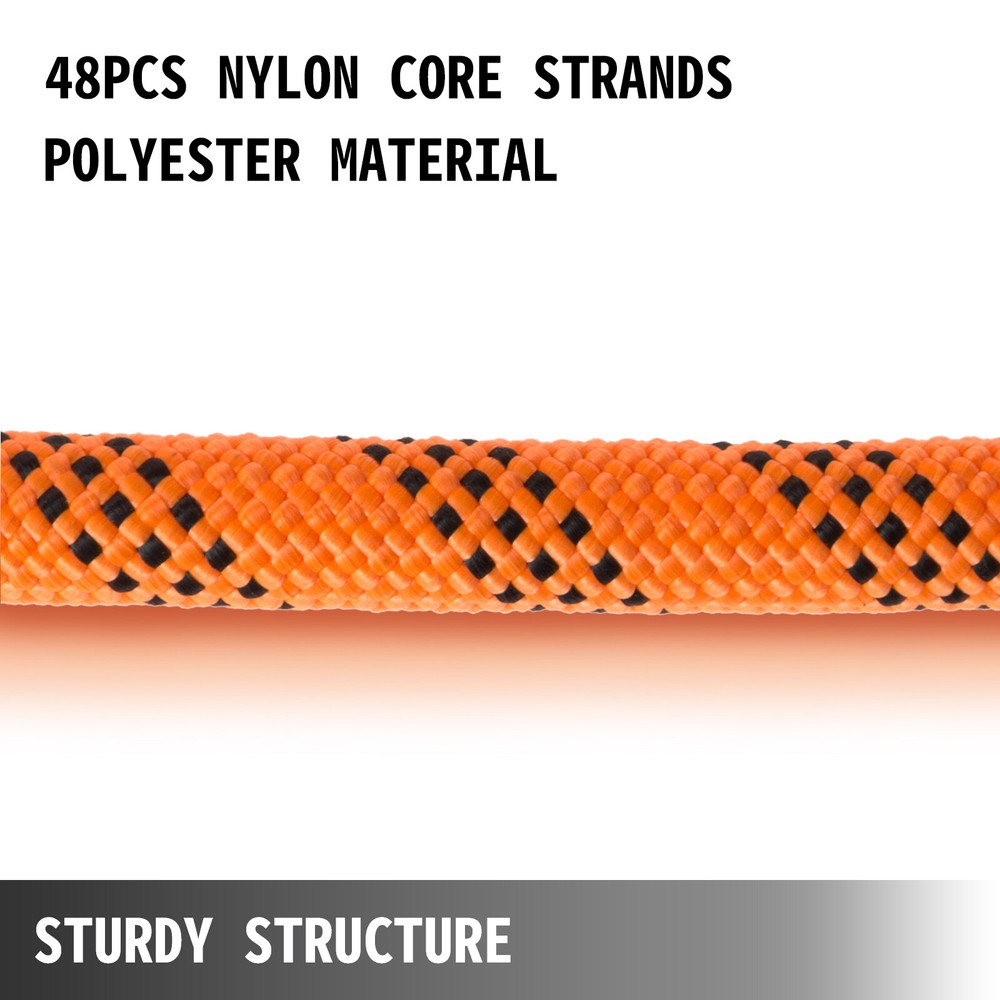 VEVOR 9/16" x 200' Polyester Rope Dual Braid Pull Rope 8600 lb Breaking Strength