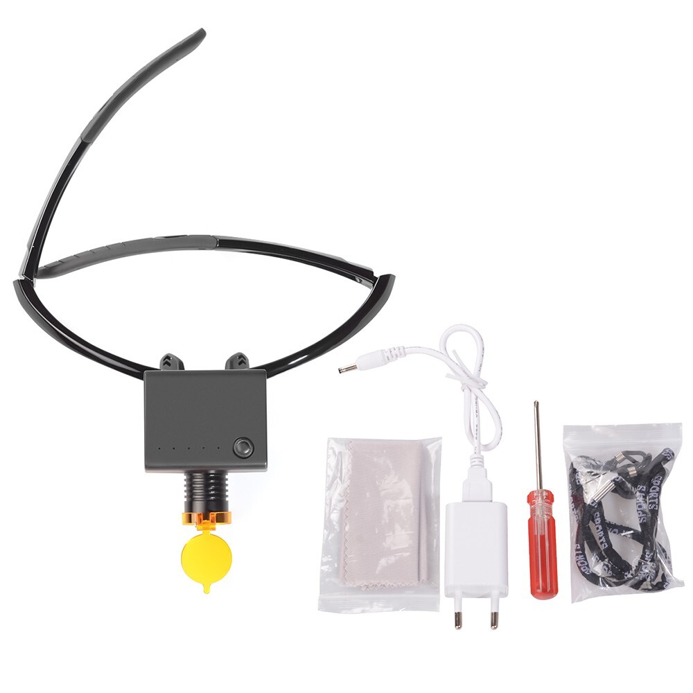 3W LED Wireless Head Light with Optical Filter and Plain Glass Spectacles USA