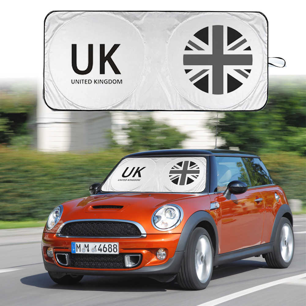 For Mini Cooper Foldable Car Windshield Sun Shade Union Jack Front Visor Cover1