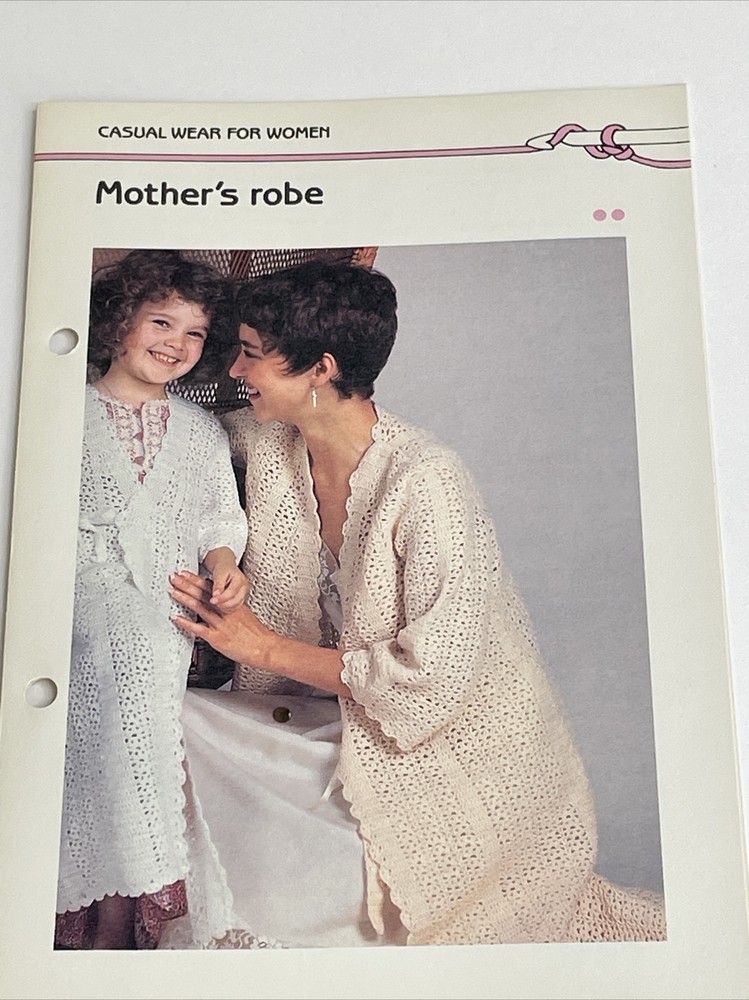 Women's Mother's Robe Crochet Pattern Card Marshall Cavendish