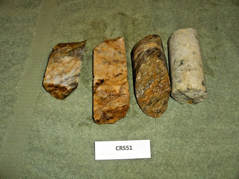 Split Core Samples From Alaska Gold Mine 4 Pieces Drill Core Samples CRS51