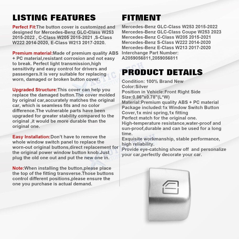 Window Master Switch Power Push Button Replace For Mercedes Benz C S E Class
