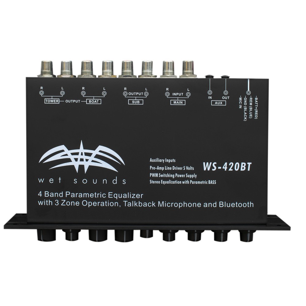 Wet Sounds WS-420BT 4-Band Parametric EQ with Bluetooth Three Zone Control