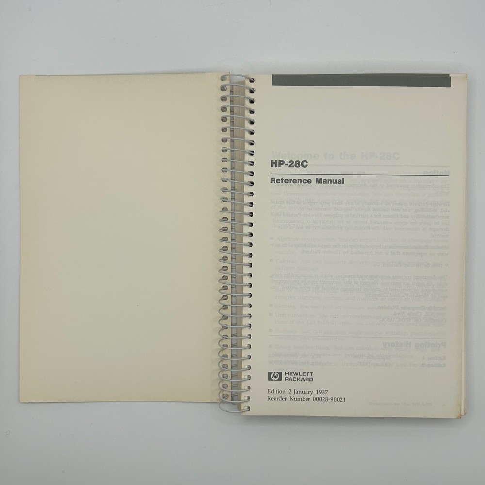 VTG Hewlett Packard HP-28C Reference & Getting Started Manuals