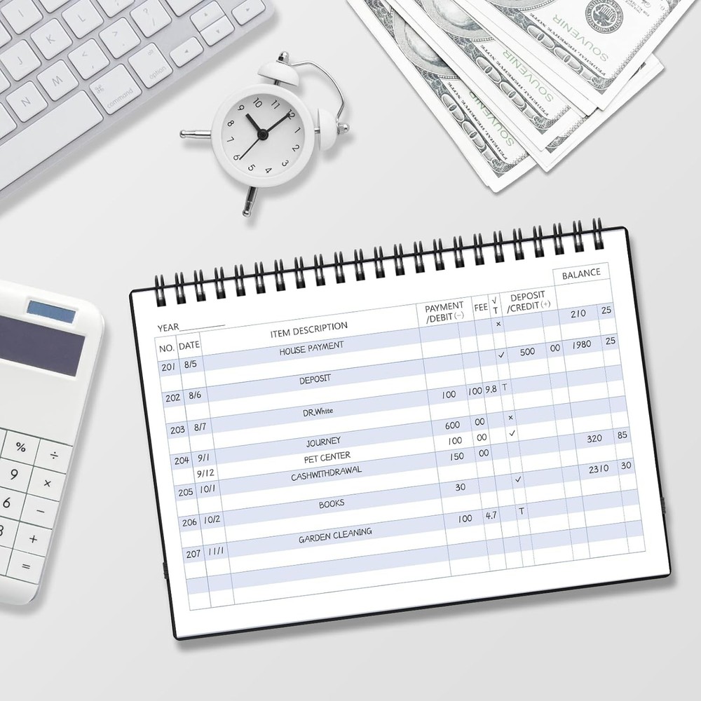Checkbook Register, Check Registers for Personal Medium(8.4 x 6.1 ), Black