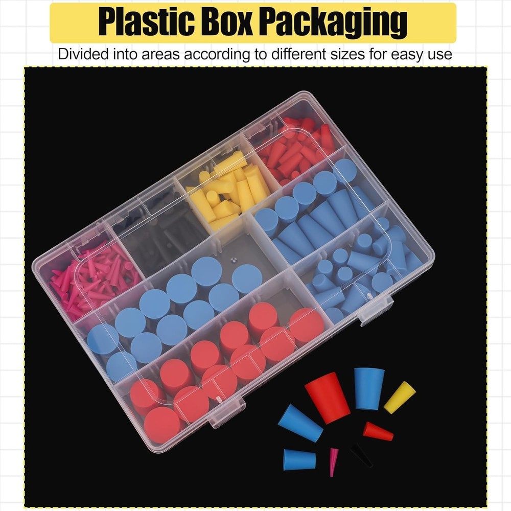 Silicone Plug 8 Size Set 1/16"-5/8" 260PCS