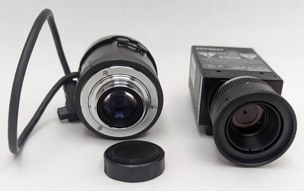 Panasonic GP-MF 602 Industrial Camera with Computar 12mm 1:1.2 Lenses - Working