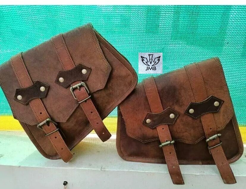 Tool 3 Saddle Bag Motorcycle Vintage look Leather Swing Arm Front Fork Pouch