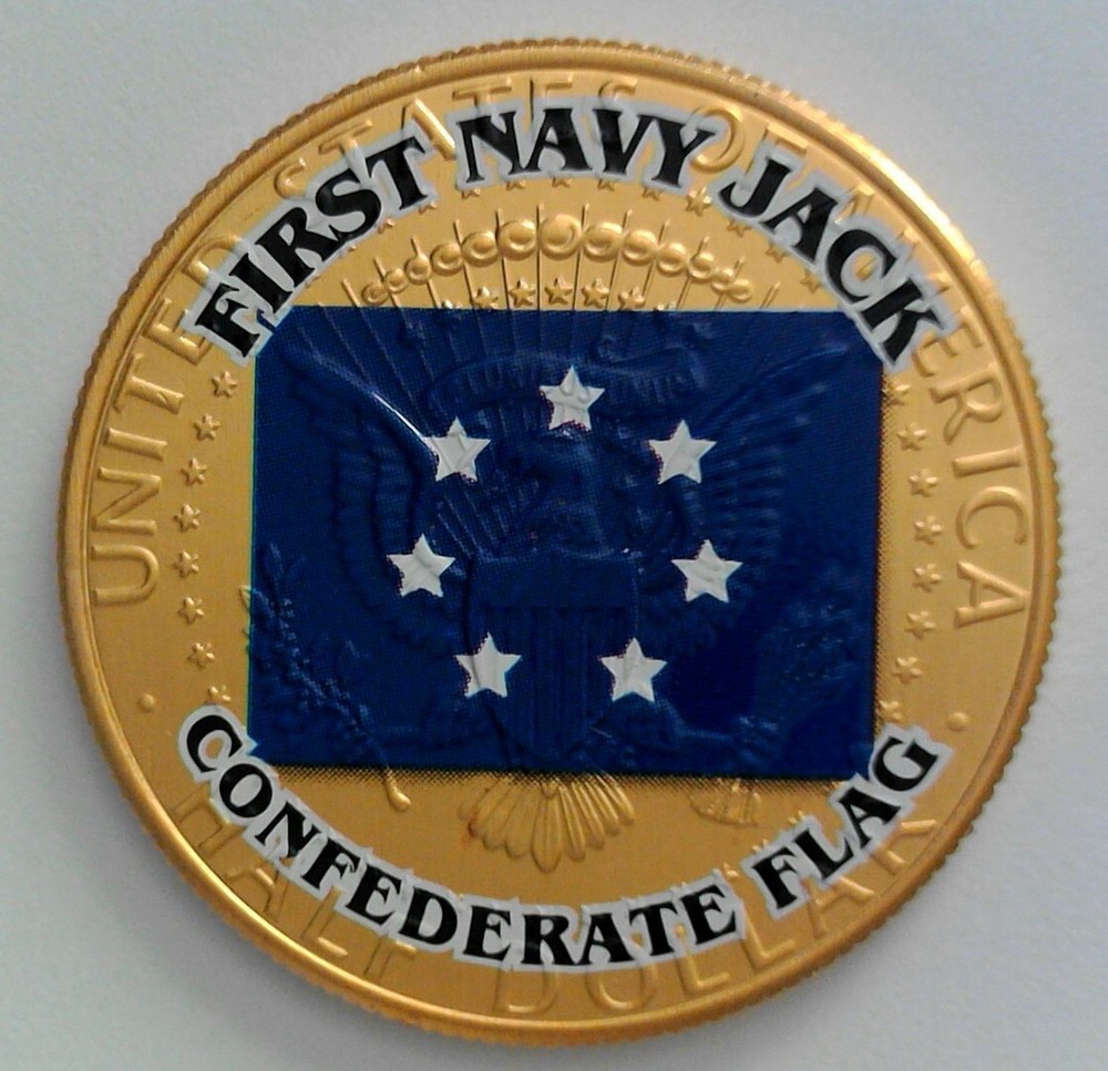 First Navy Jack Flag - Colorized Half Dollar - Civil War