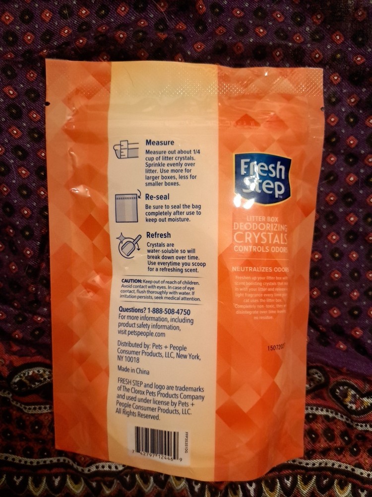 4 Pack Fresh Step Litter Box Deodorizing Crystals Summer Breeze 15 oz Per/60 oz