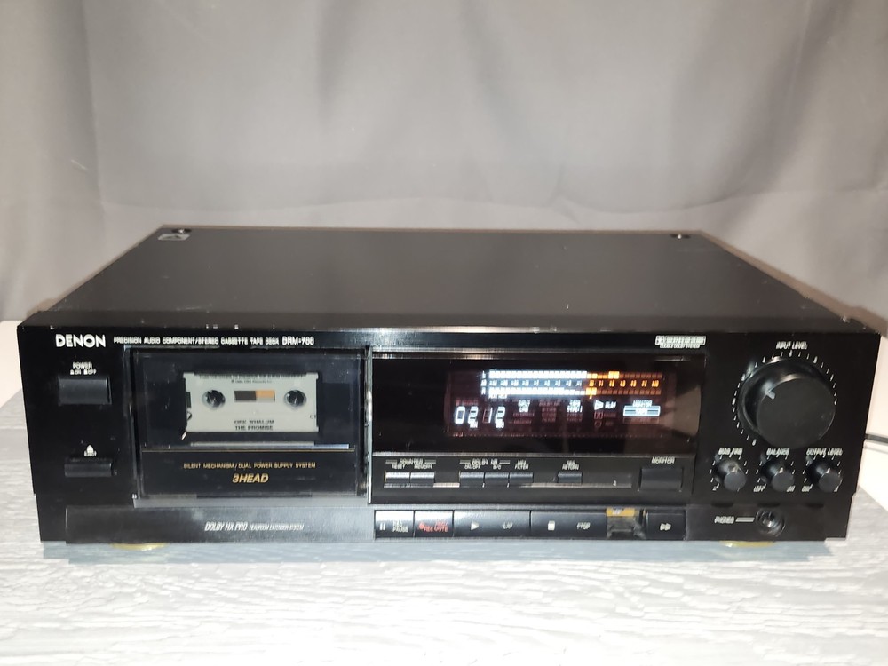 Denon DRM-700 Stereo Cassette Deck - *MISSING REWIND BUTTON, but WORKS NICELY