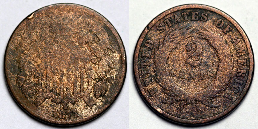 1871 Two Cent Piece
