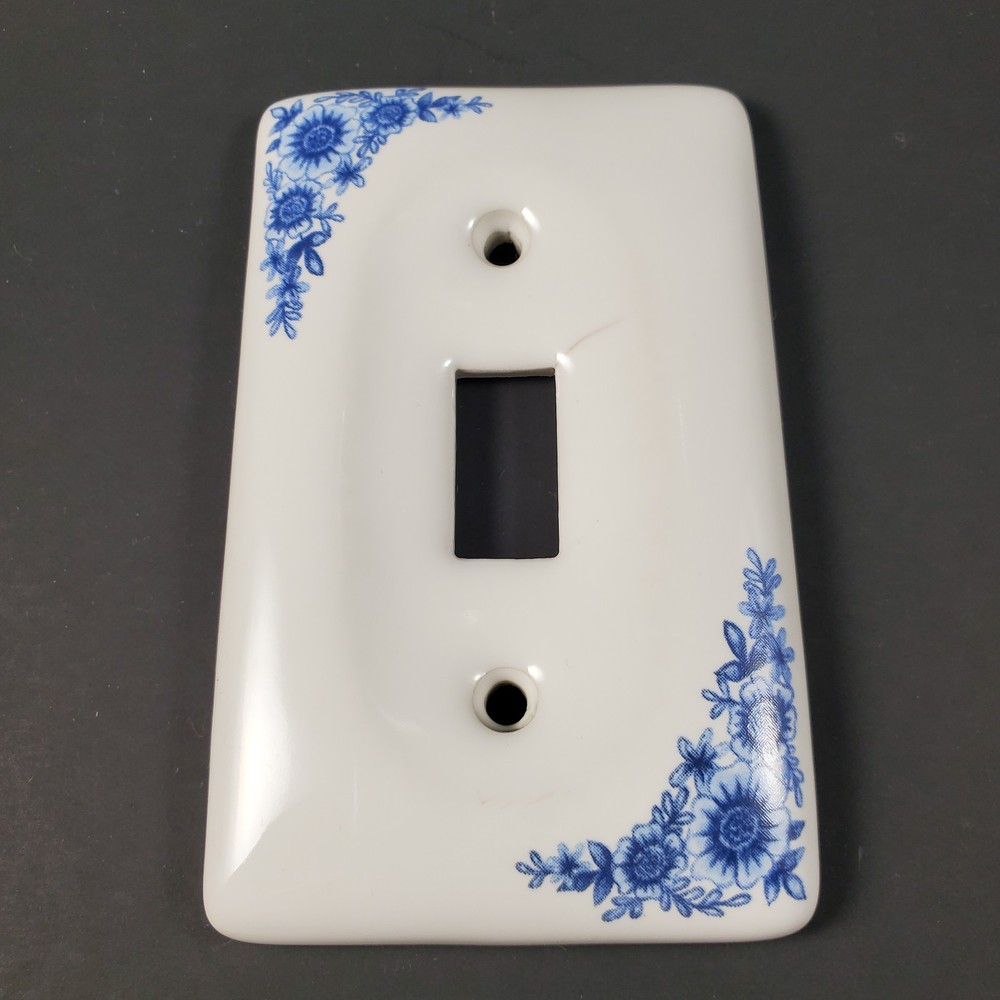 Vintage Deco Blur & White Porcelain Light Switch Covers