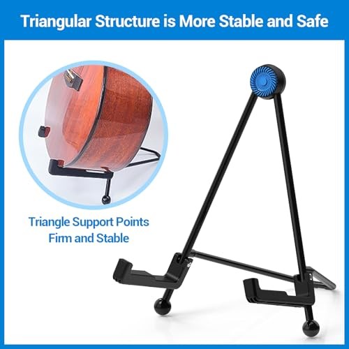 Guitar Stand - Foldable Guitar A-Frame Stand, Portable Solid Black for Guitar
