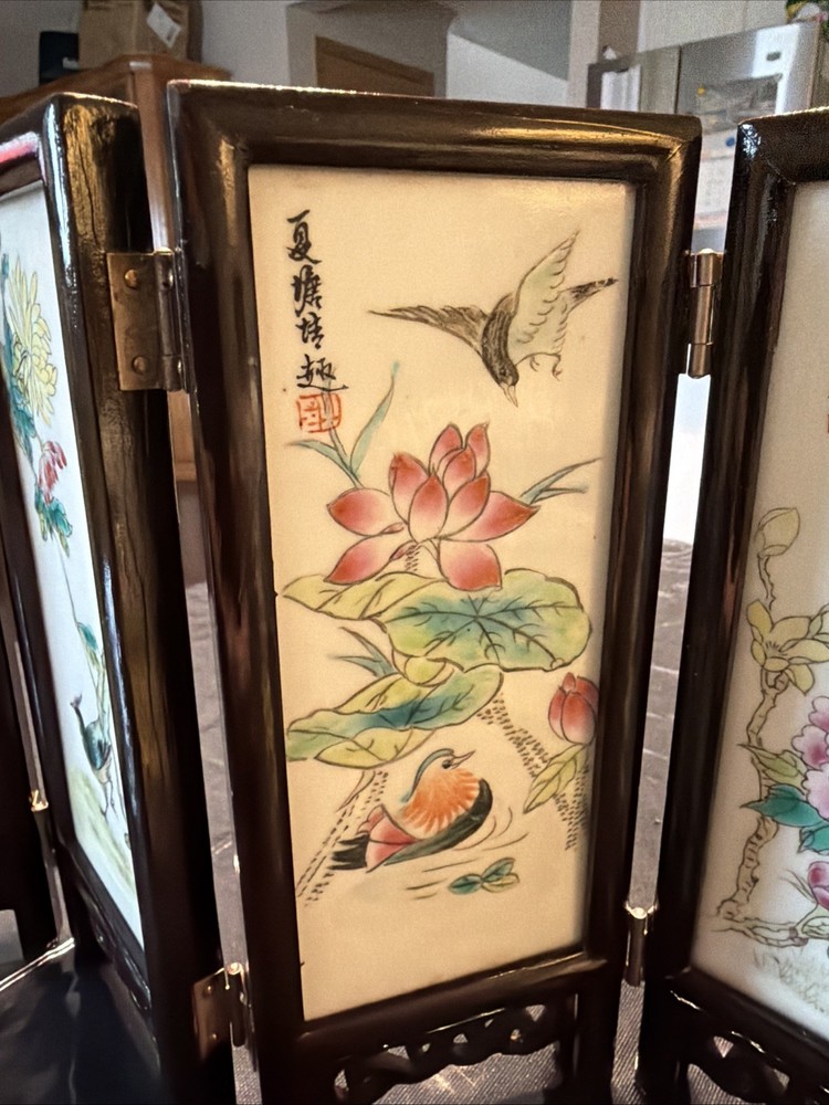 Vintage Chinese Folding Table Screen / Room Divider