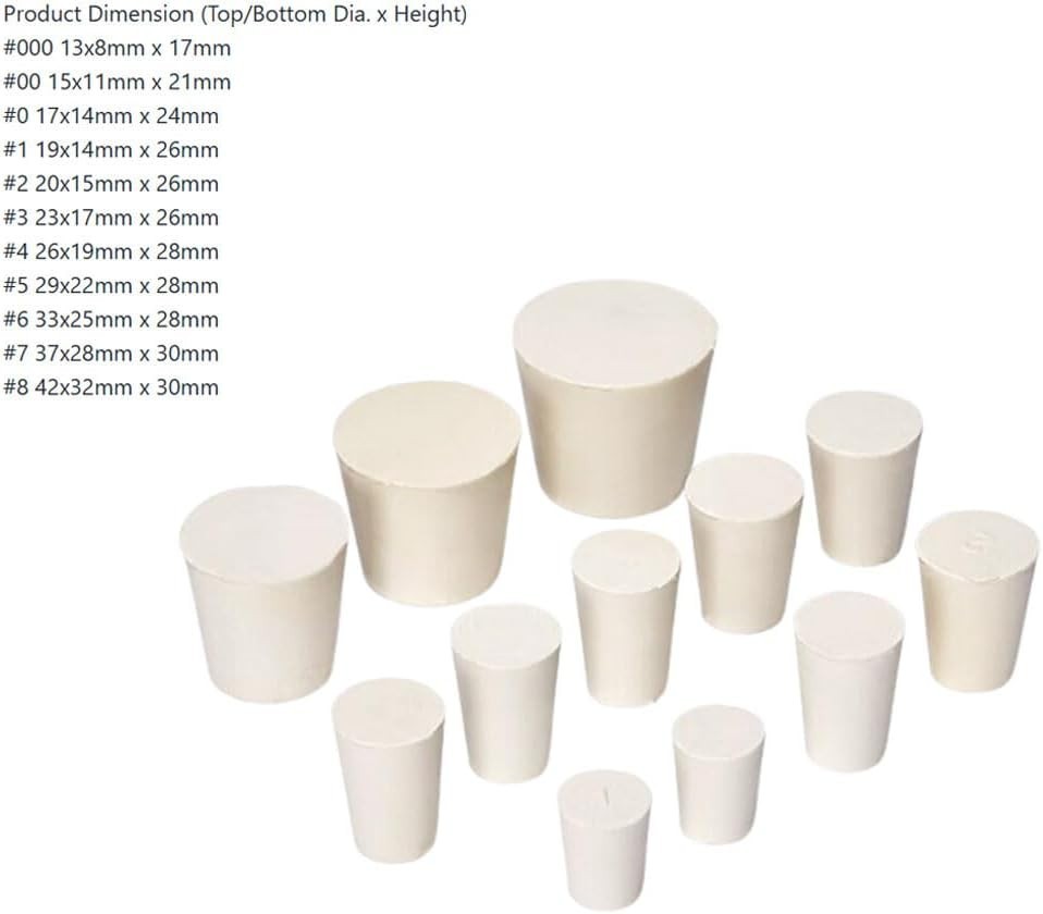 Comprehensive 22-Pc Assorted Rubber Stoppers - Reliable Sealing for Labs & Homes