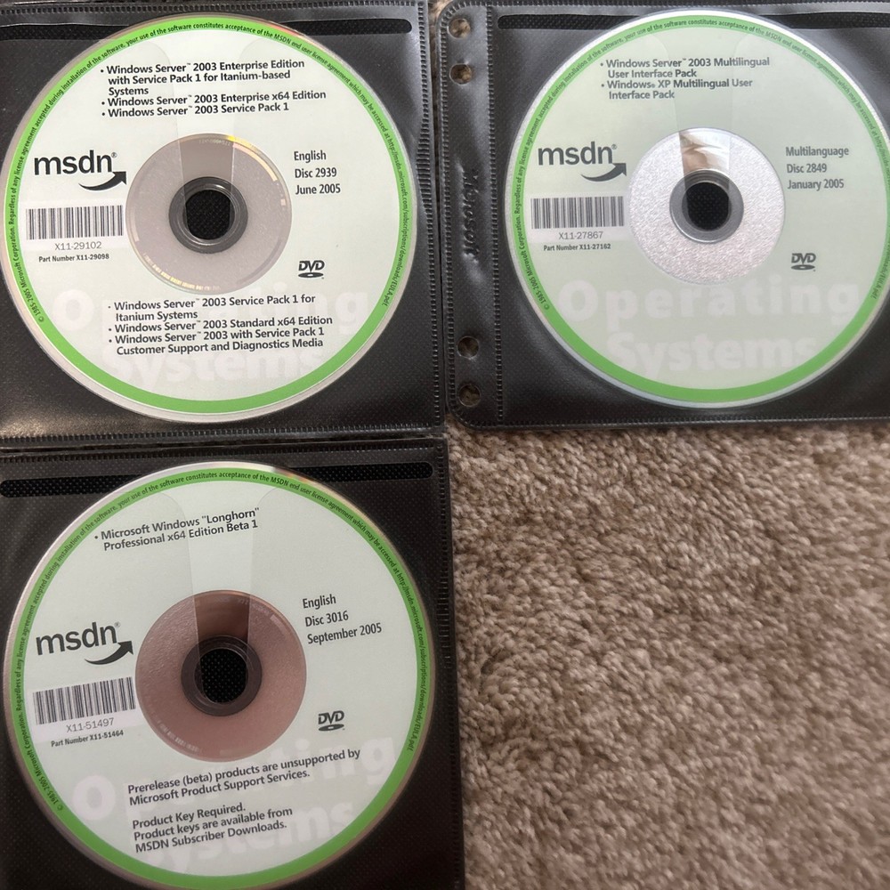 Lot of MSDN Microsoft Developer Discs Library and Cases Longhorn And 2000