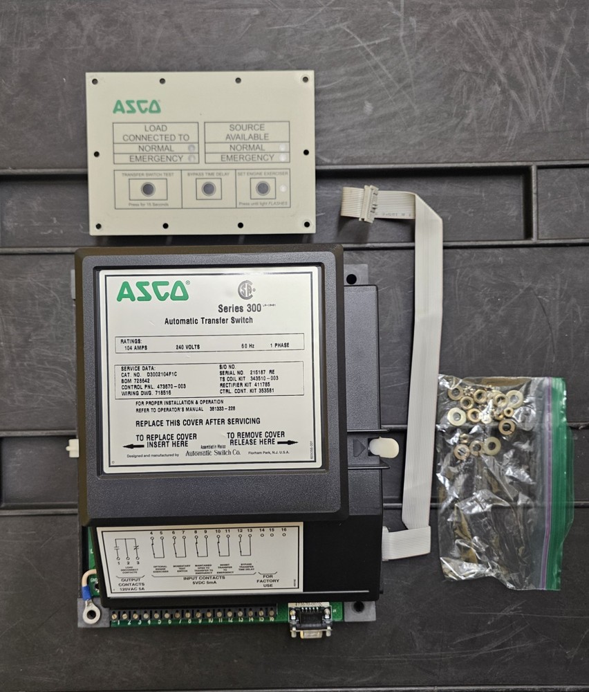 asco series 300 automatic transfer switch (240V) 104A Controller and Display