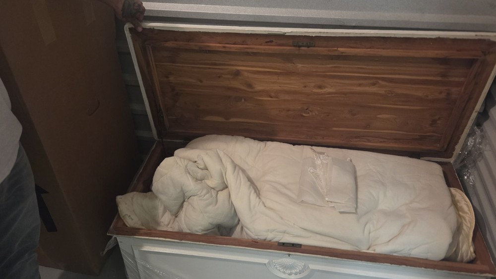White Painted Wooden Cedar Chest Trunk Storage