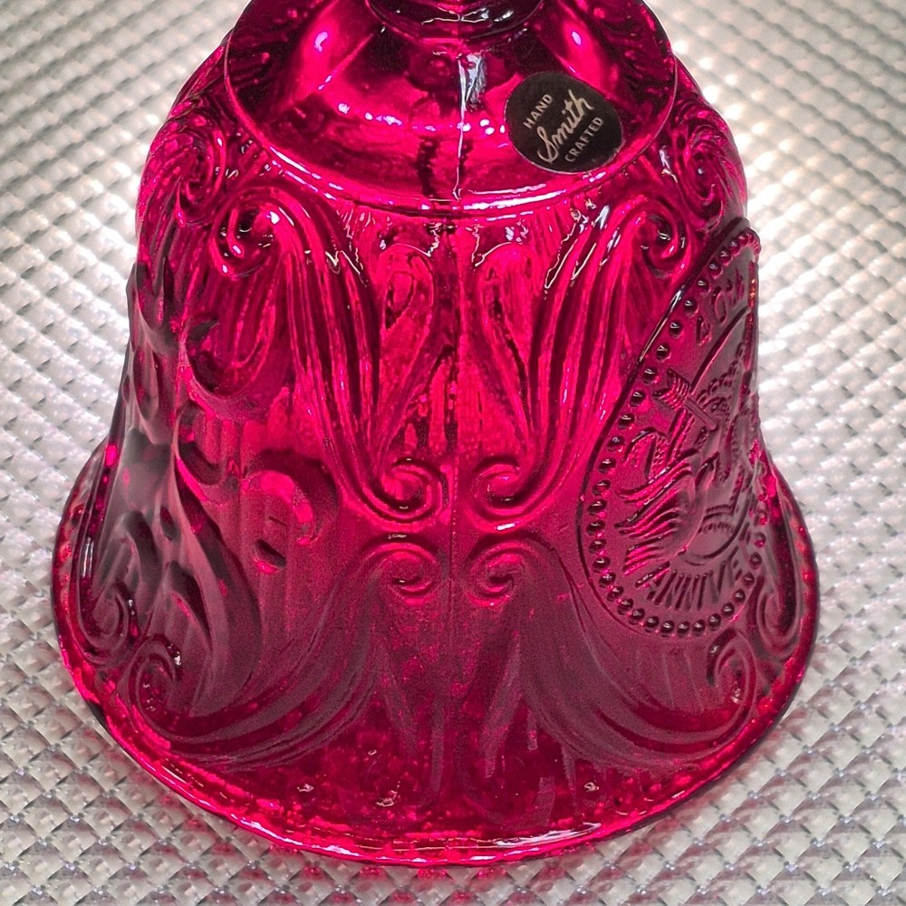 Vintage L.E. Smith Ruby Red 40th Anniversary Bell 6" Tall