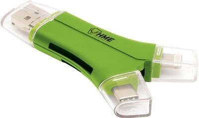 Hme Memory Card Reader 4-in-1 Apple Or Android Devices - HMEQMCR