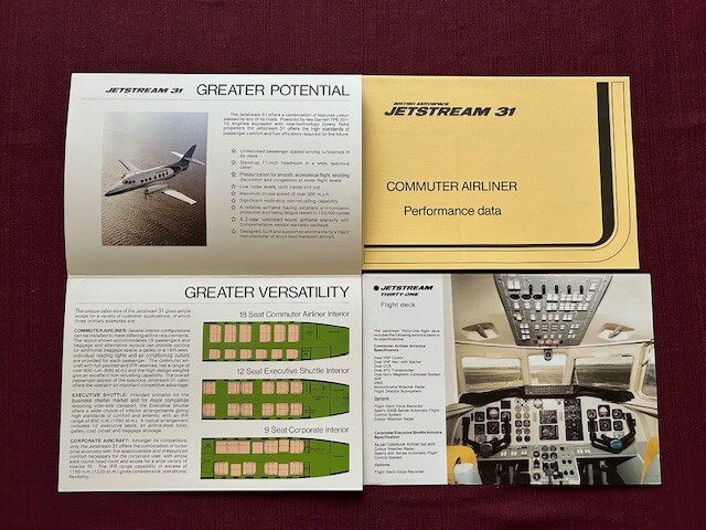 British Aerospace Jetstream 31 Marketing Packet 1982 Brochure