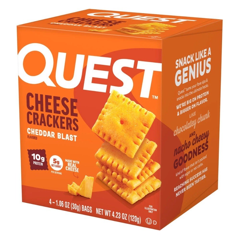 Cheddar Cheese Protein Crackers 10g Protein Real Cheese Snacks 4 Pack