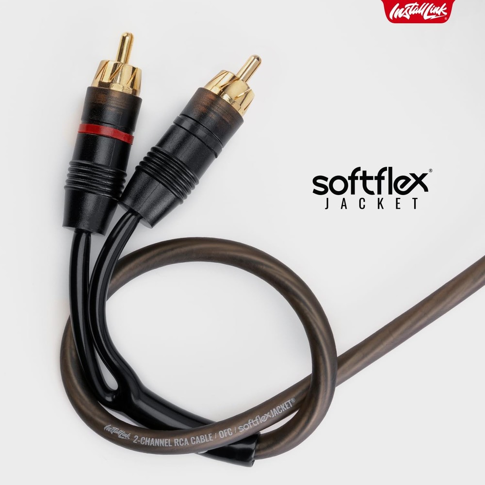 Install Link RCA Audio Cable for Subwoofer or Stereo Cable, 2-Channel, 20ft